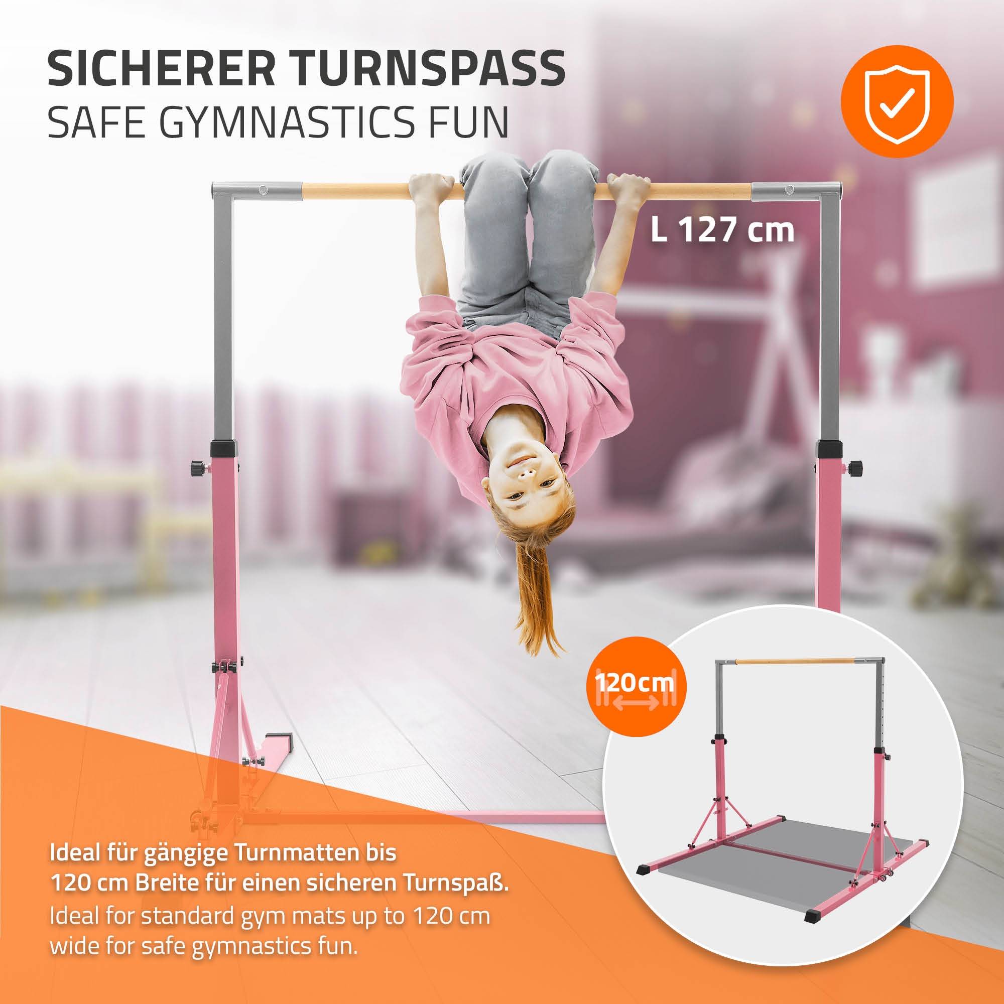 Barre De Gymnastique 125 Cm – Traction Escalade, Aire De Jeux, Jardin, Vert Clair, Dès 3 Ans