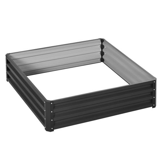ComfortXL - Carré potager acier galvanisé jardin terrasse culture plantes 120x120x30cm gris - ComfortXL Outdoor Living - Image 2
