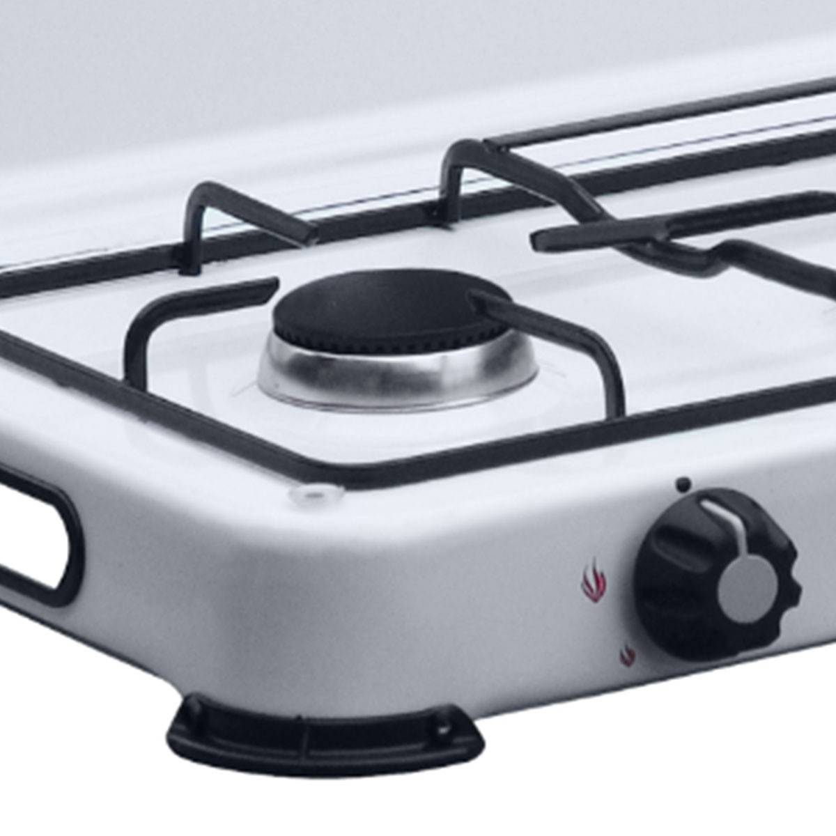 Réchaud à gaz 2 feux 3200W Brûleurs fonte amovibles Couvercle Plaque de cuisson Gaz Butane ou Propane GOLD - Image 4