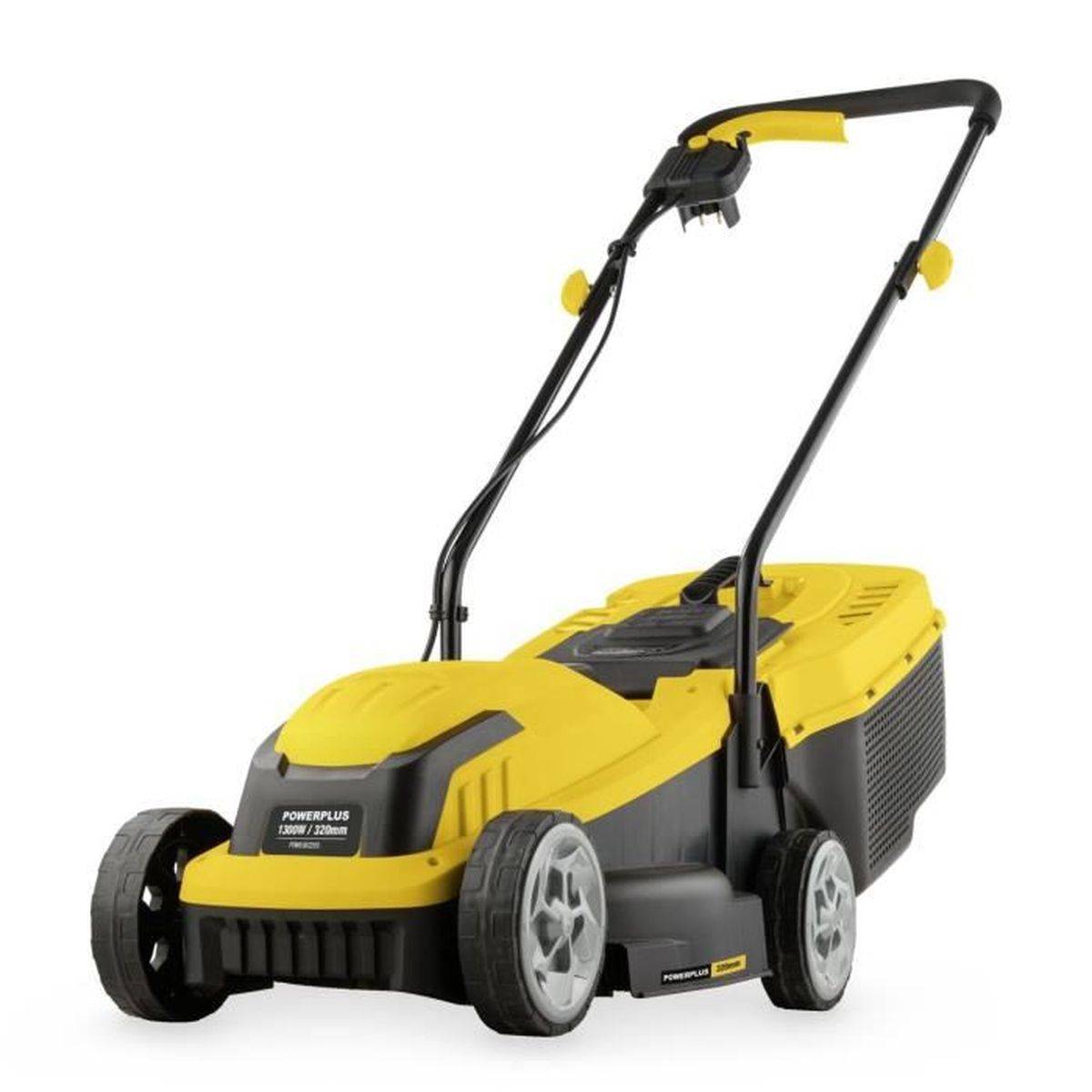 Tondeuse électrique filaire 1300 W largeur 320 mm, réglage 3 hauteurs 25-65 mm, bac 30 L - Powerplus - Image 1