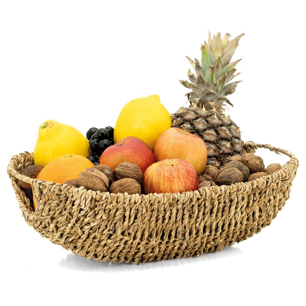 Aubry Gaspard - Corbeille ovale en jonc L 35 cm - Image 2