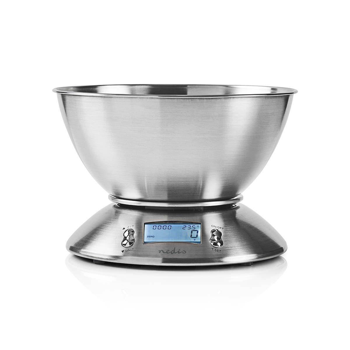 Balance de cuisine Numérique Ecran LCD Acier Bol amovible 5kg NEDIS - Image 1
