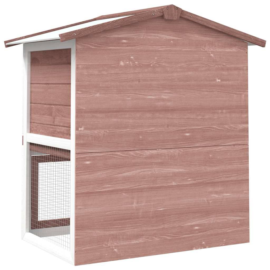 Grand clapier à lapin en bois 2 niveaux avec rampe extérieur Marron – ComfortXL Outdoor Living - Image 5