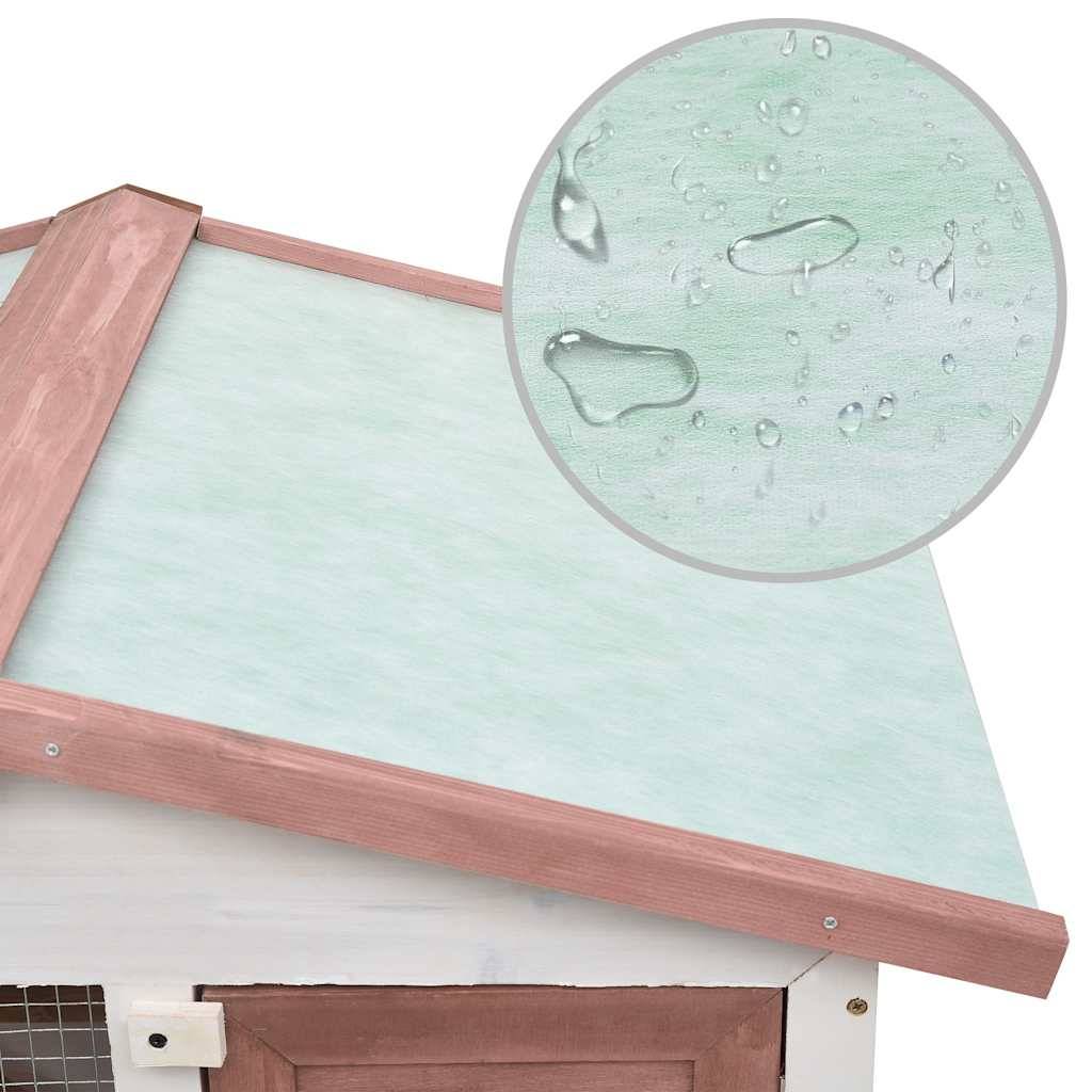 Grand clapier à lapin en bois 2 niveaux avec rampe extérieur Marron – ComfortXL Outdoor Living - Image 6