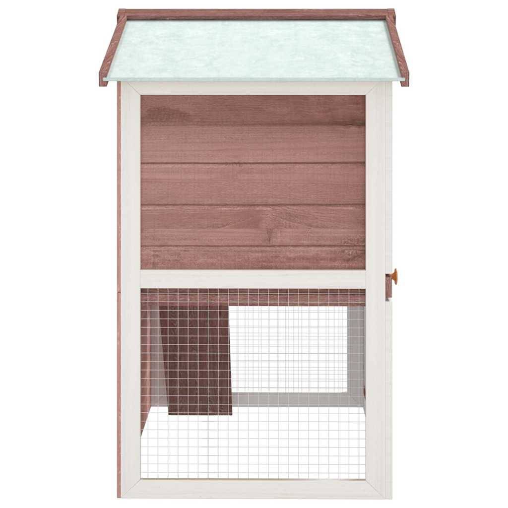 Grand clapier à lapin en bois 2 niveaux avec rampe extérieur Marron – ComfortXL Outdoor Living - Image 4