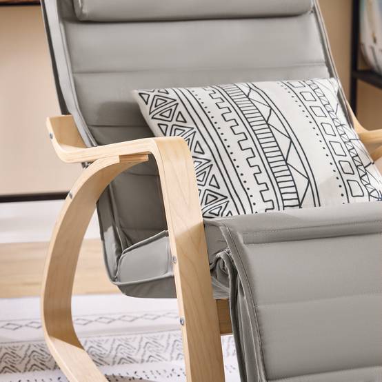 SoBuy Fauteuil à Bascule Relax avec Repose-Pieds et Appui-Tête Réglables, Gris, Modèle FST16-DG - Image 7