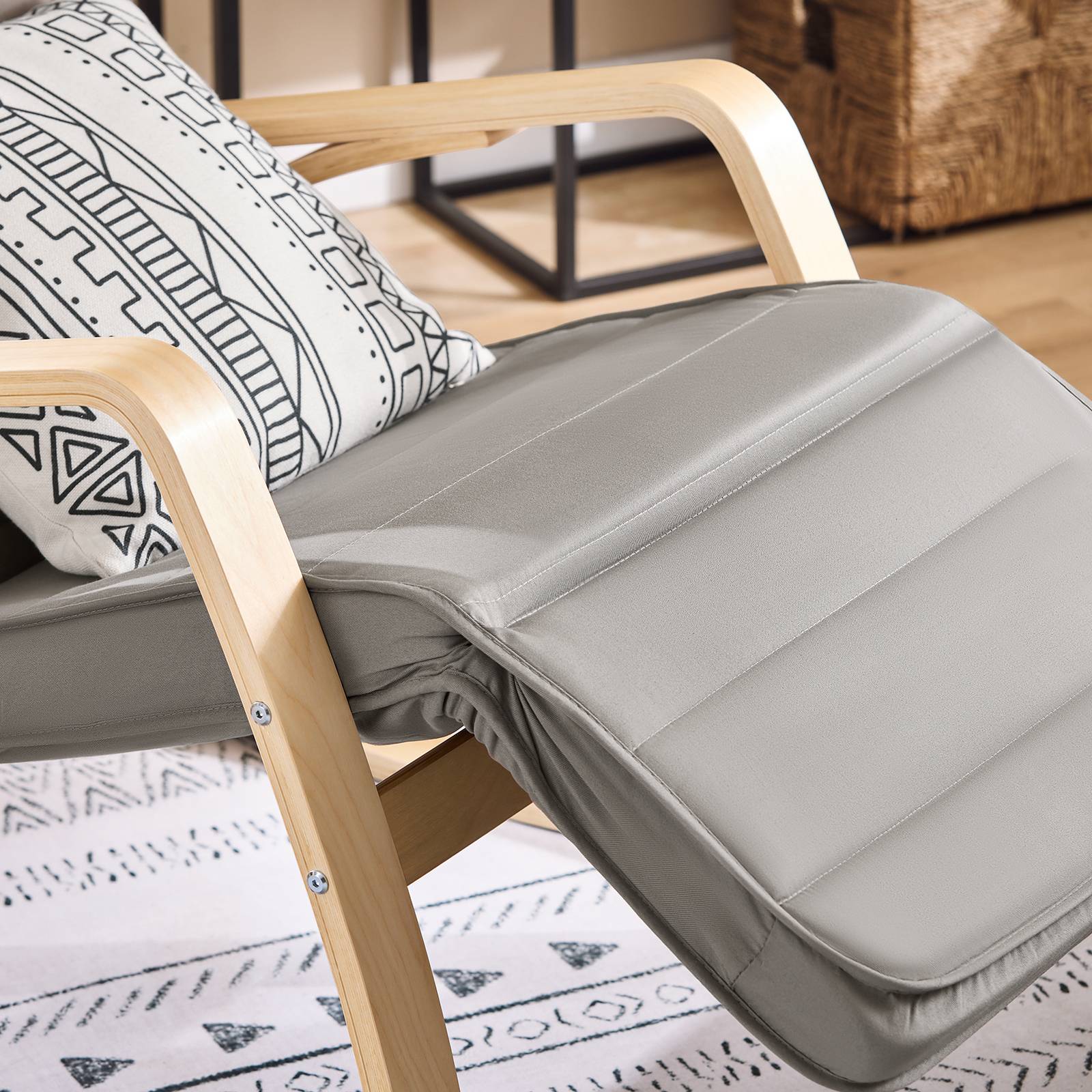 SoBuy Fauteuil à Bascule Relax avec Repose-Pieds et Appui-Tête Réglables, Gris, Modèle FST16-DG - Image 5
