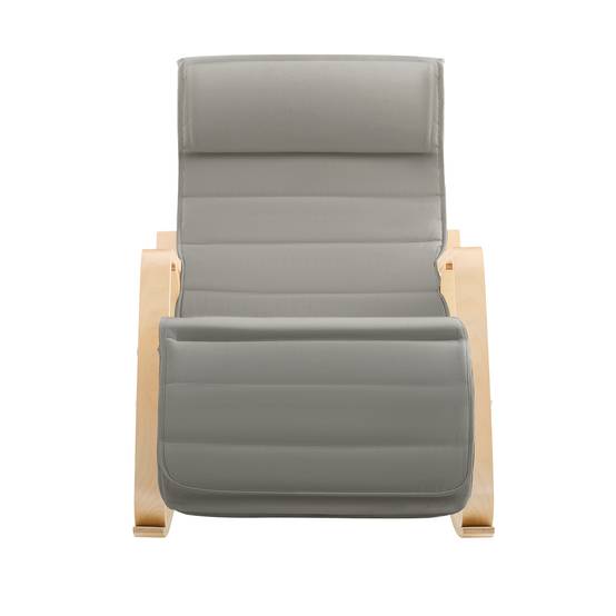 SoBuy Fauteuil à Bascule Relax avec Repose-Pieds et Appui-Tête Réglables, Gris, Modèle FST16-DG - Image 1