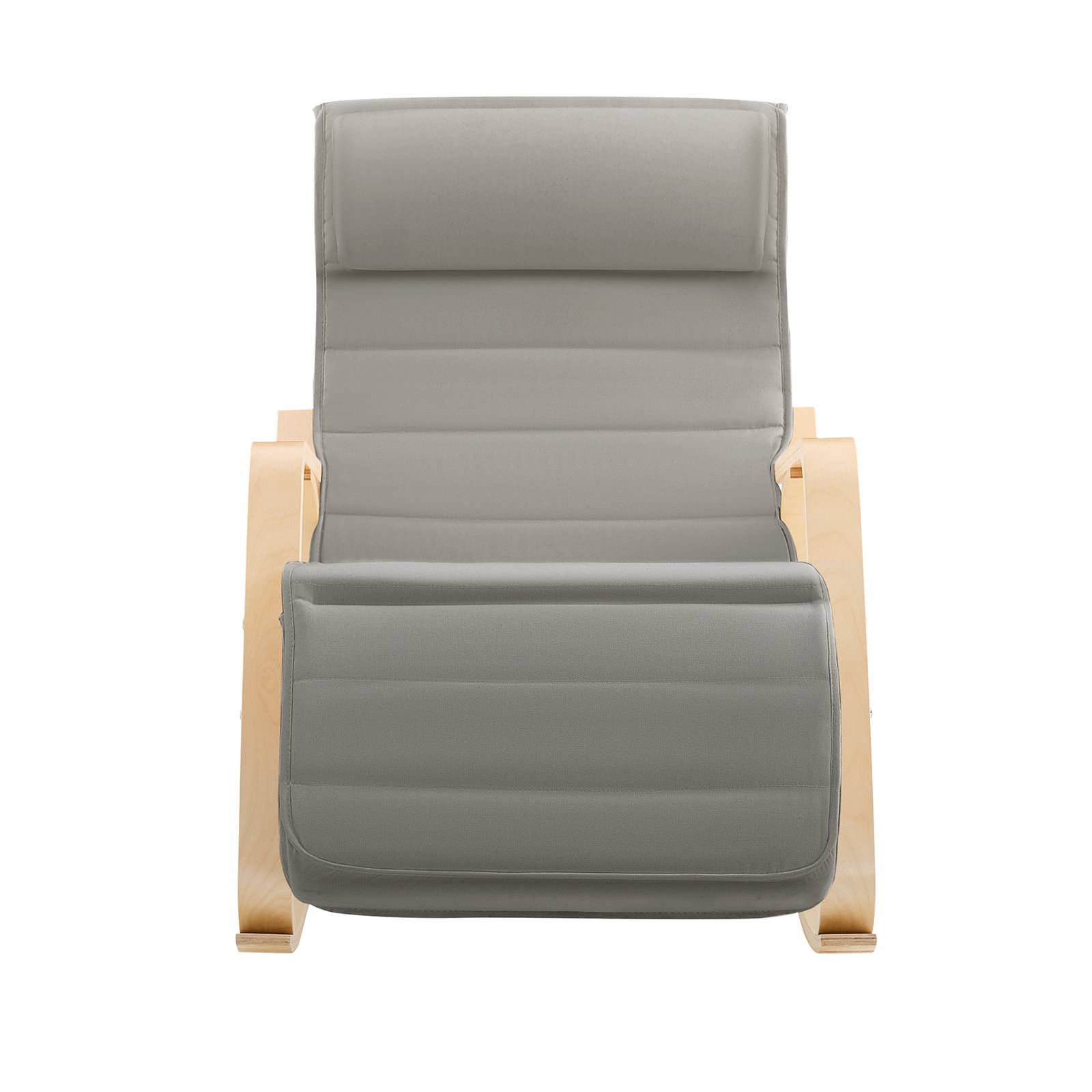 SoBuy Fauteuil à Bascule Relax avec Repose-Pieds et Appui-Tête Réglables, Gris, Modèle FST16-DG - Image 1