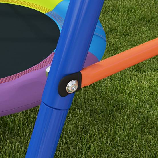Balançoire nid jardin pour 1 à 2 enfants, métal renforcé, 196×172×180 cm, multicolore, structure robuste et stable - Image 8