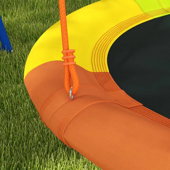 Balançoire nid jardin pour 1 à 2 enfants, métal renforcé, 196×172×180 cm, multicolore, structure robuste et stable - Image 9