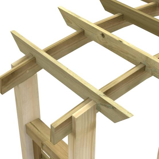 Arche Treillis Bois Pin Imprégné Vert Pour Jardin Et Rosiers - 130x58x215 Cm
