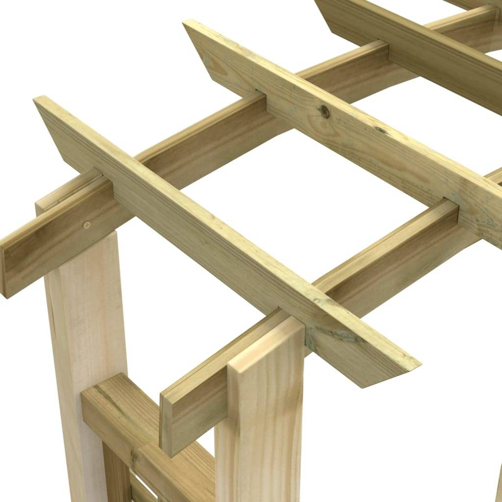 Arche Treillis Bois Pin Imprégné Vert Pour Jardin Et Rosiers - 130x58x215 Cm