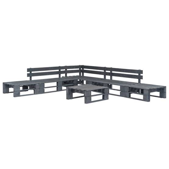 ComfortXL - Salon de Jardin Palette en Bois 6 Pièces Modulable pour Extérieur Gris – ComfortXL Outdoor Living - Image 1
