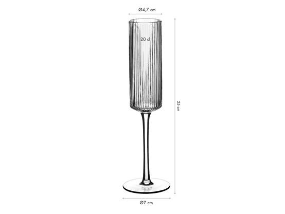 Lot de 6 Verres à champagne en Cristallin (cristal sans plomb) "LINJE", Bjorn - Image 3