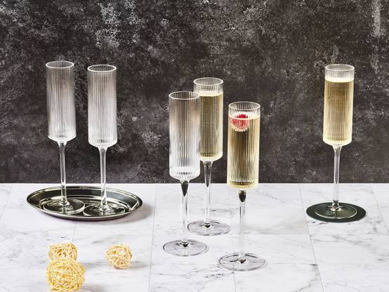 Lot de 6 Verres à champagne en Cristallin (cristal sans plomb) "LINJE", Bjorn - Image 2