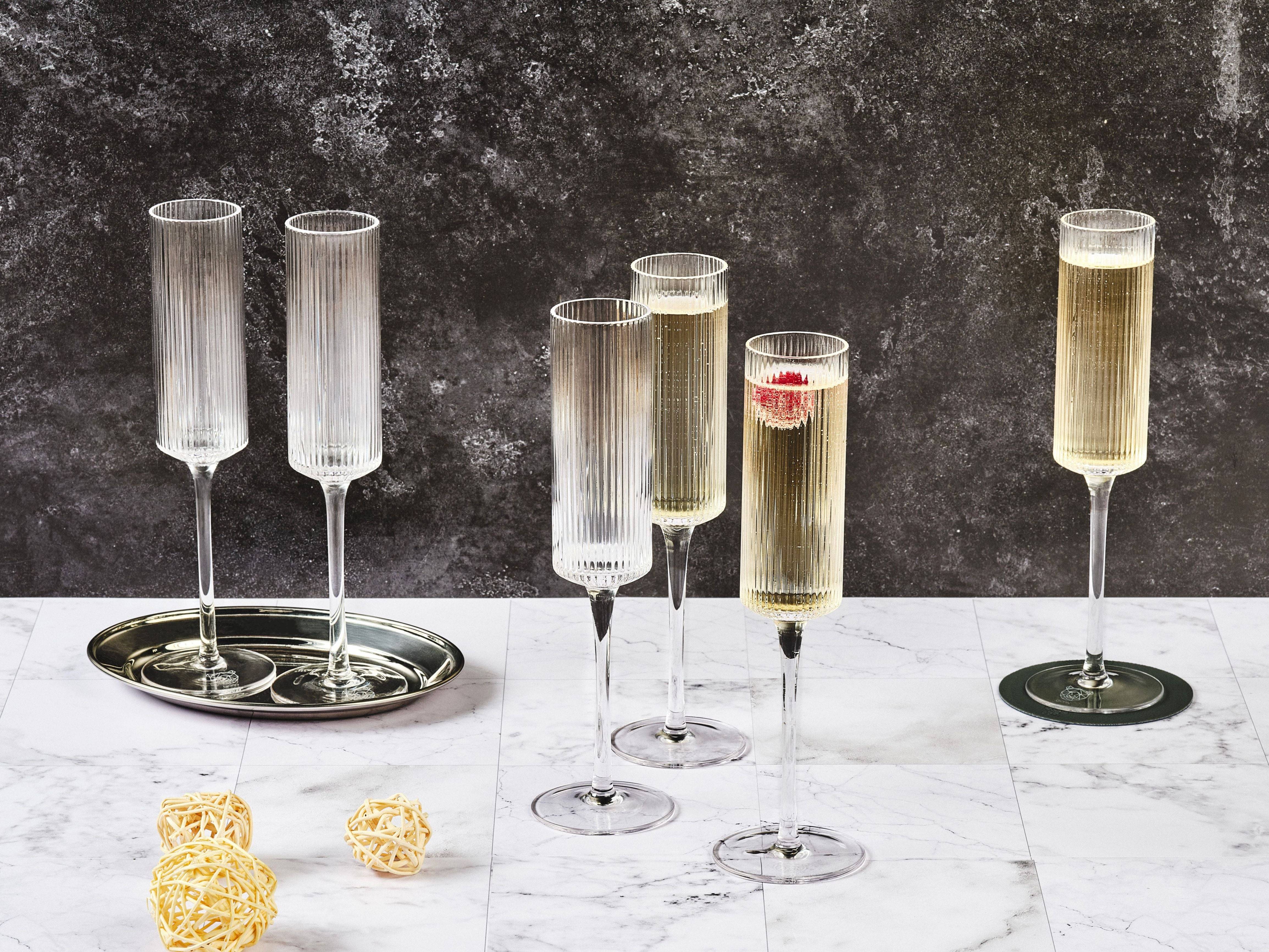Lot de 6 Verres à champagne en Cristallin (cristal sans plomb) "LINJE", Bjorn - Image 2