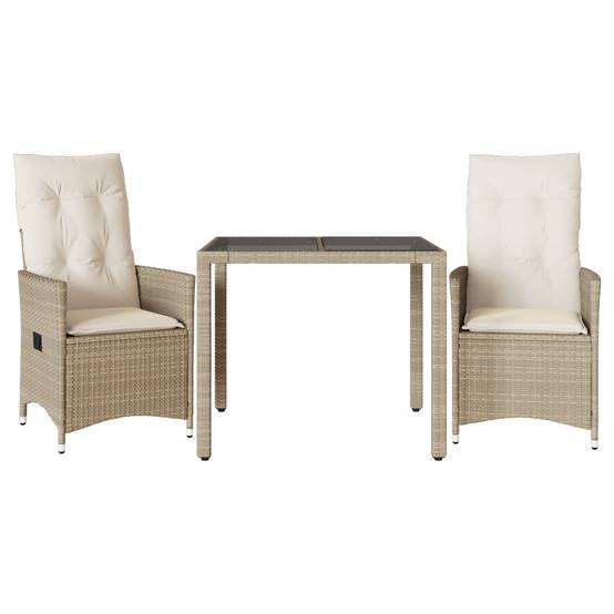 ComfortXL - Salon de Jardin 2 Personnes en Résine Tressée Beige Fauteuils Inclinables – ComfortXL Outdoor Living - Image 2