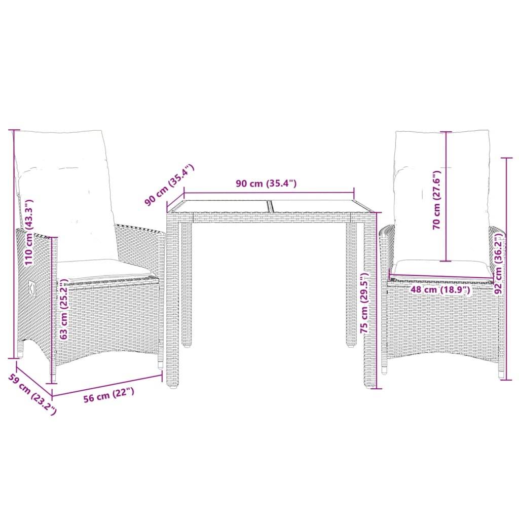 ComfortXL - Salon de Jardin 2 Personnes en Résine Tressée Beige Fauteuils Inclinables – ComfortXL Outdoor Living - Image 7