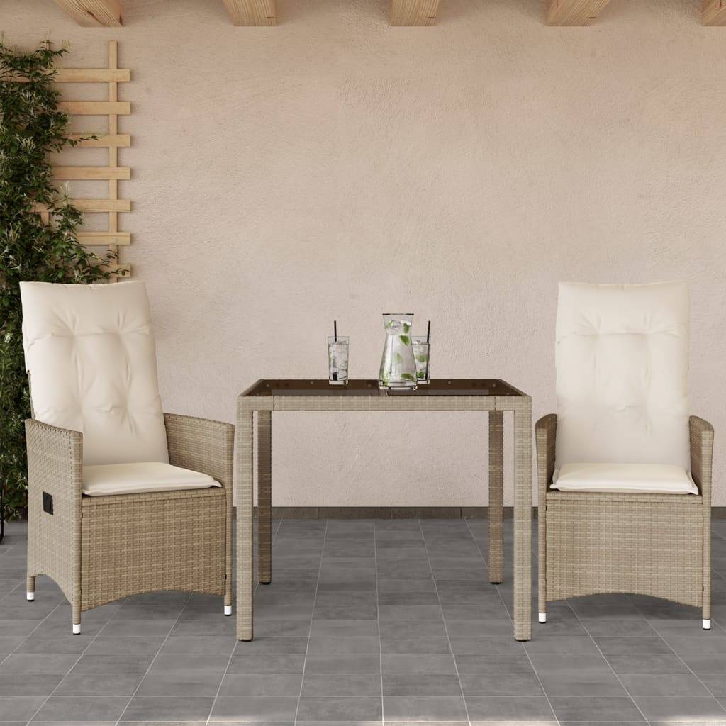 ComfortXL - Salon de Jardin 2 Personnes en Résine Tressée Beige Fauteuils Inclinables – ComfortXL Outdoor Living - Image 1