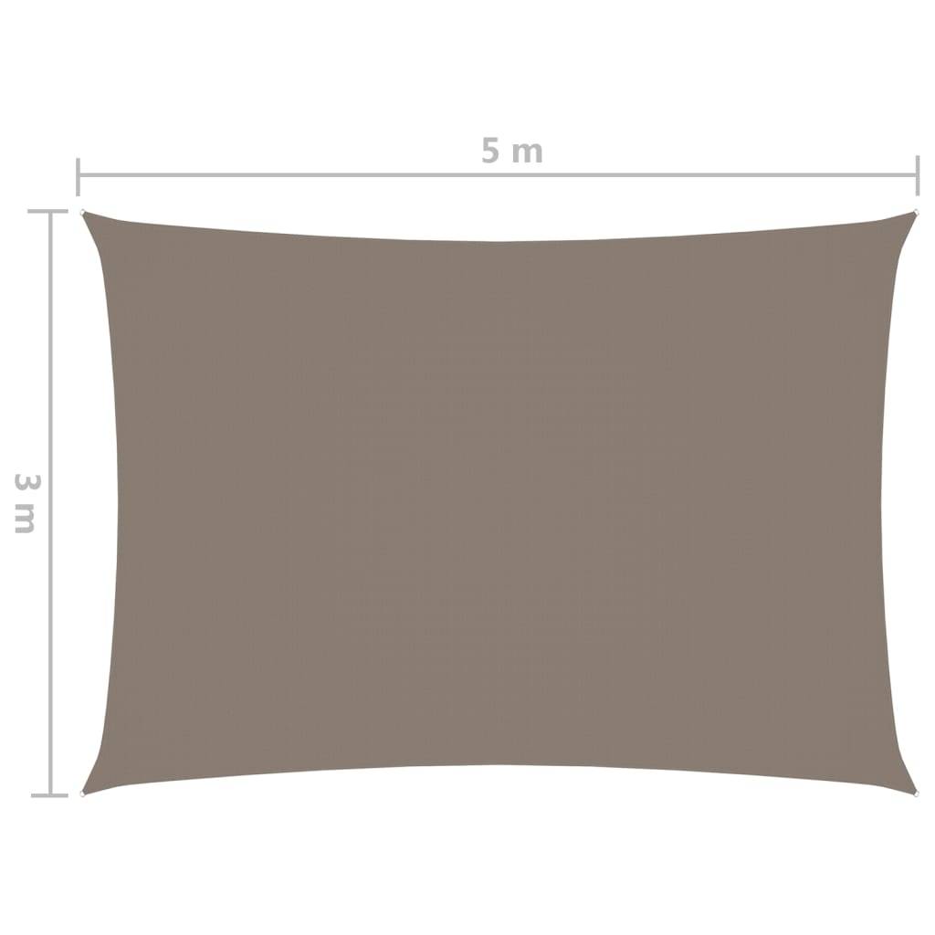 Helloshop26 - Voile toile d'ombrage parasol tissu oxford rectangulaire 3 x 5 m taupe - Image 6