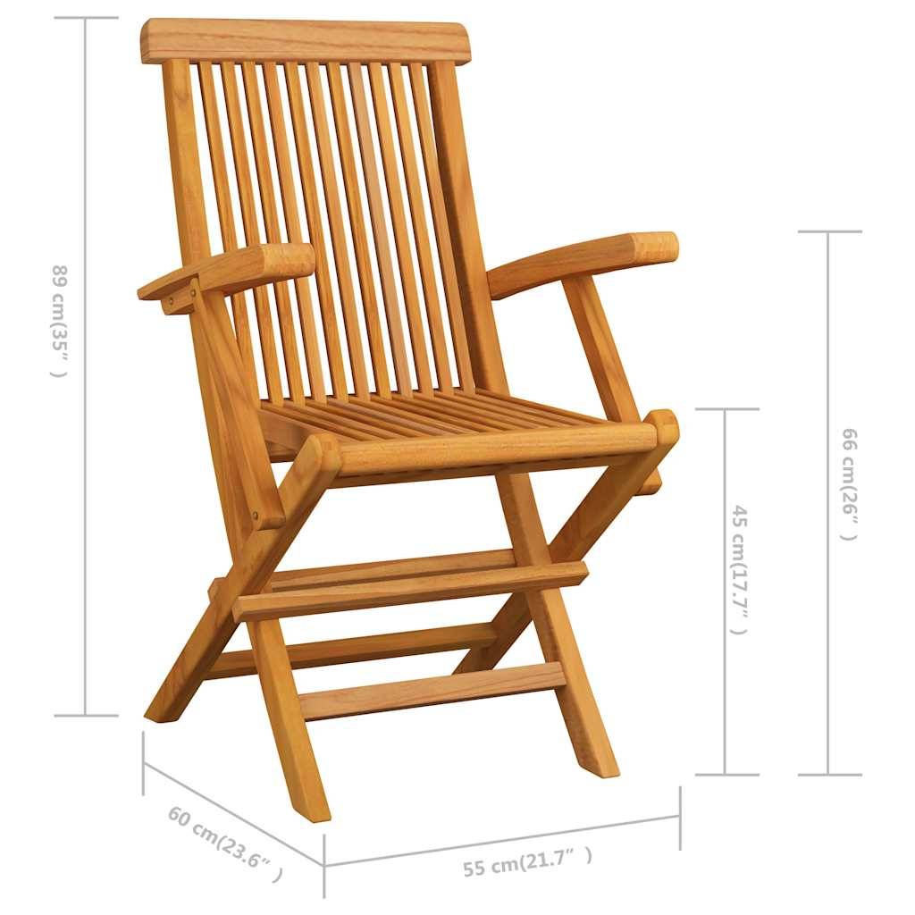 Lot de 3 chaises de jardin bois teck beige 55 x 60 x 89 cm - PANGIVO - Image 10