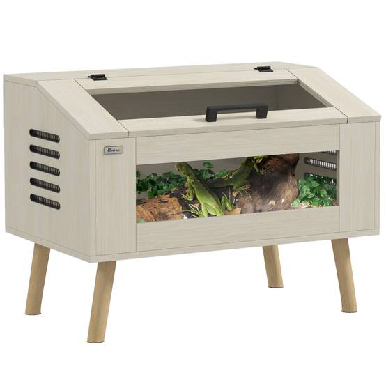 Terrarium panneaux de particules naturel 80 x 50 x 60 cm - PANGIVO - Image 1