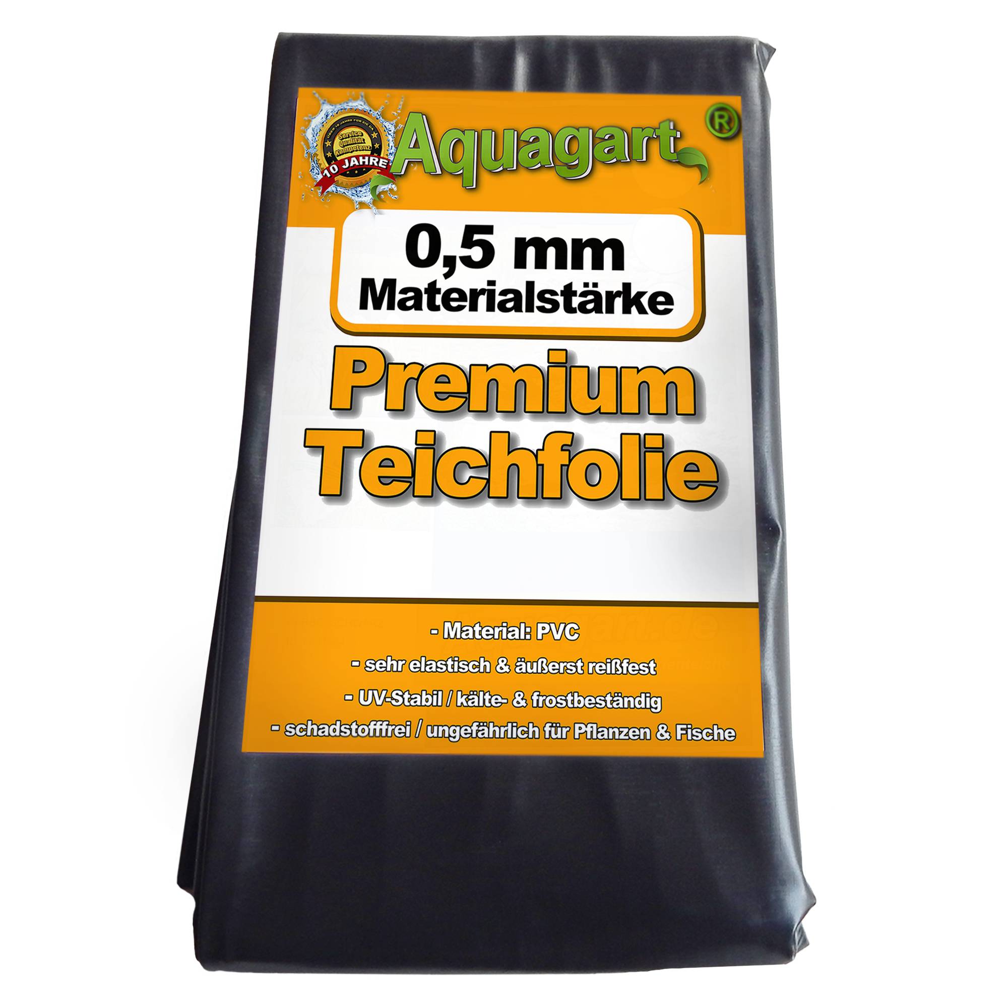 Liner de bassin en PVC 12 m x 2 m 0,5 mm, noir, bâche pour le bassin de jardin