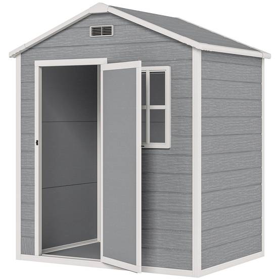 Abri de jardin 1,9 m² 182x121x200 cm toit pente plancher porte verrouillable, cabanon outils sécurisé - Image 2