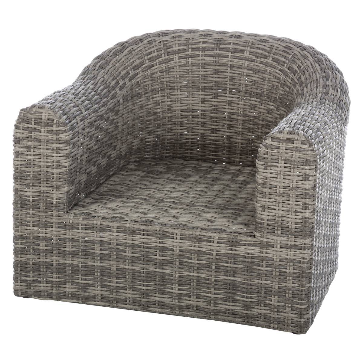 Hesperide - Fauteuil de salon de jardin "Mooréa" terre d ombre aluminium traité époxy en résine tressée Hespéride - Image 2