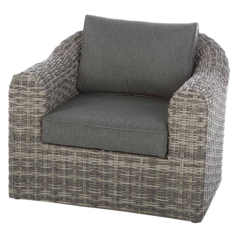 Hesperide - Fauteuil de salon de jardin "Mooréa" terre d ombre aluminium traité époxy en résine tressée Hespéride - Image 3