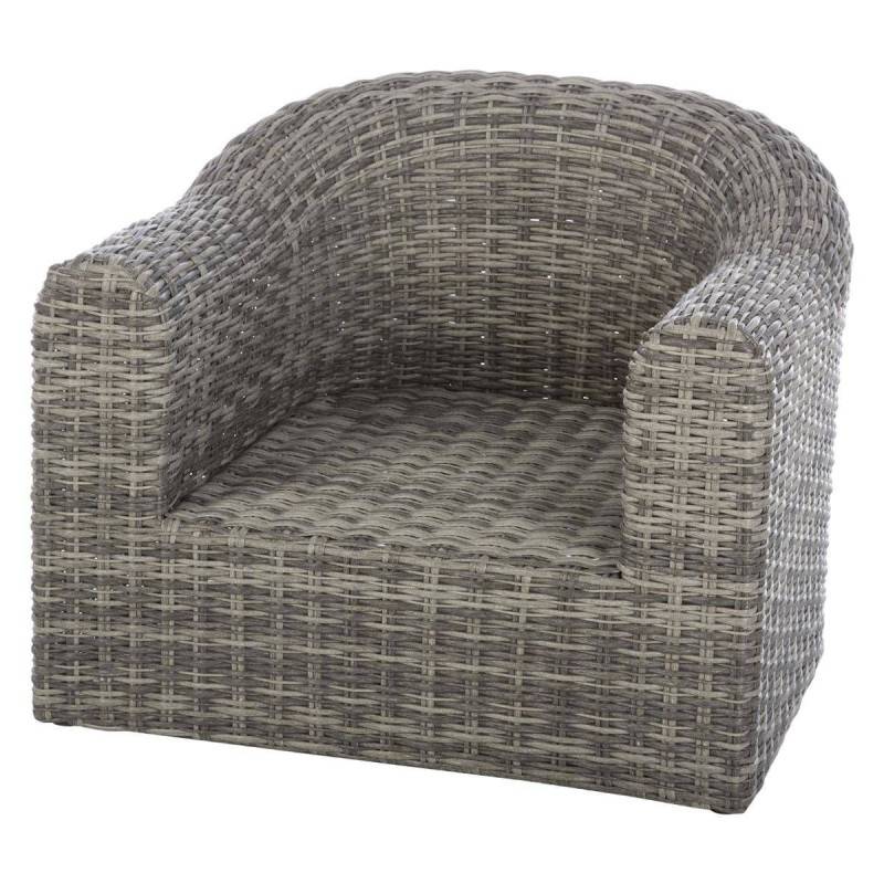 Hesperide - Fauteuil de salon de jardin "Mooréa" terre d ombre aluminium traité époxy en résine tressée Hespéride - Image 4