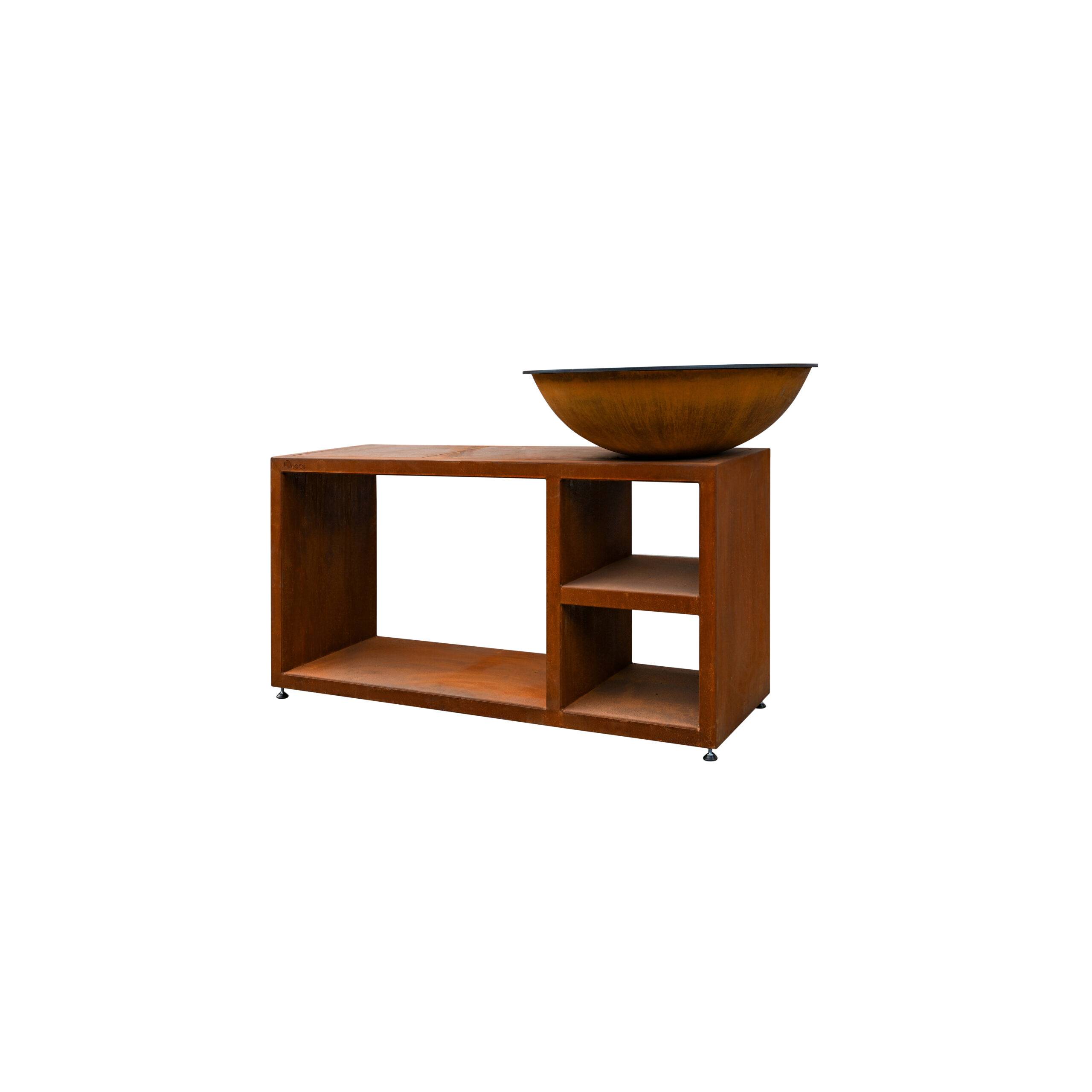 Quoco - Brasero Piatto Tavolo Medium Corten Ø84 + Grille + Spatule + Housse - Image 3