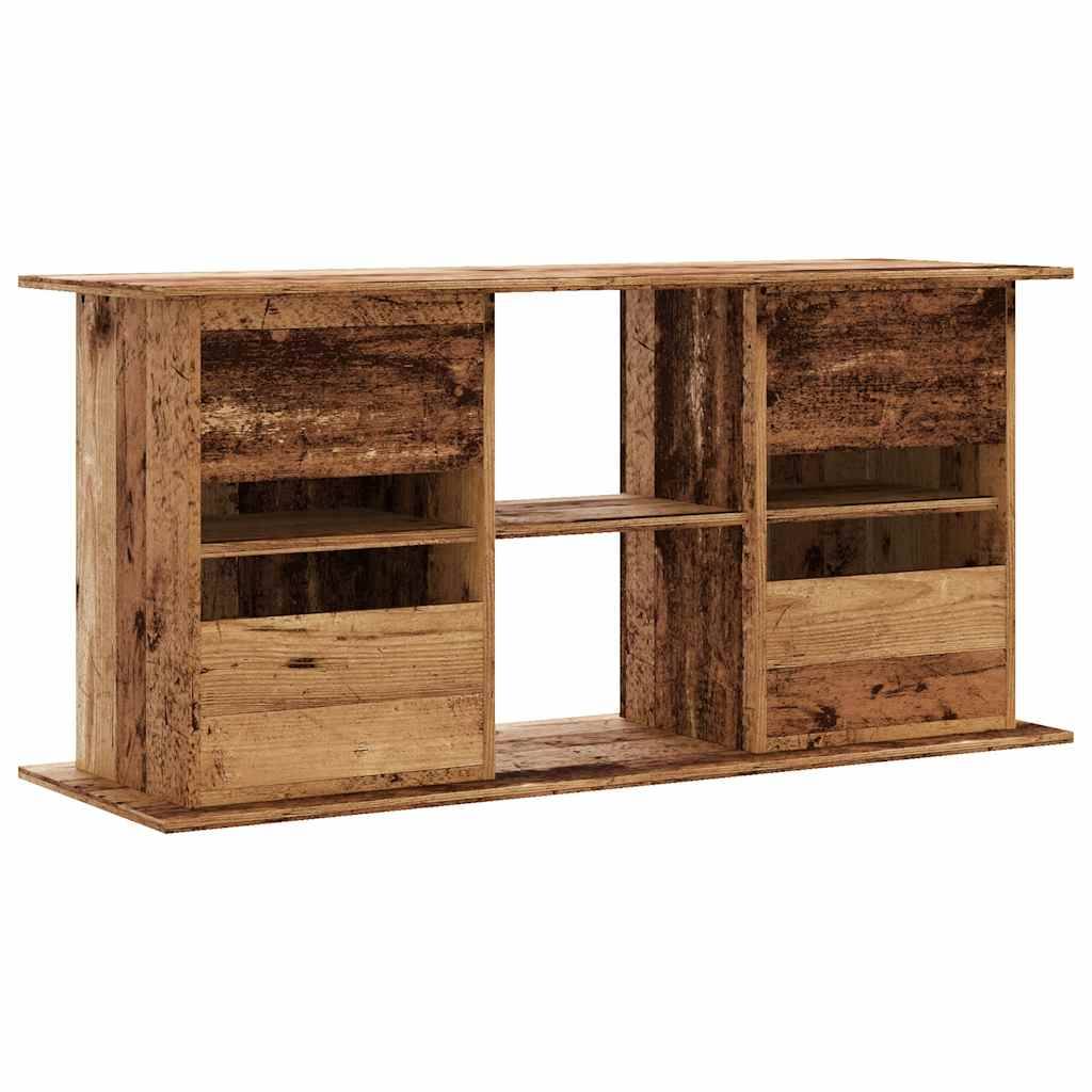 Meuble Aquarium en Bois Style Vintage avec Étagères 121x41x58 cm Vieux Bois - ComfortXL Outdoor Living - Image 6