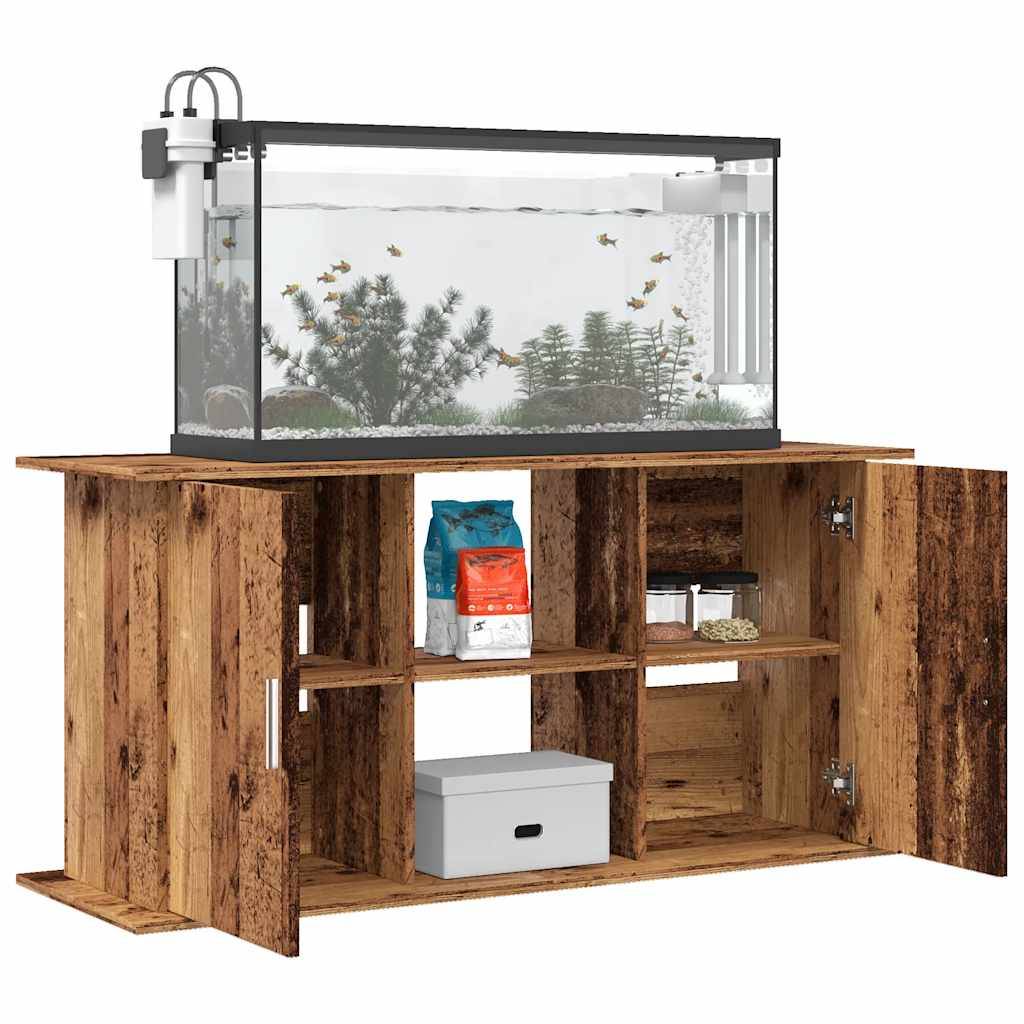 Meuble Aquarium en Bois Style Vintage avec Étagères 121x41x58 cm Vieux Bois - ComfortXL Outdoor Living - Image 3