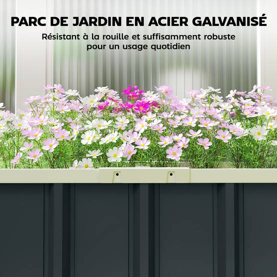 ComfortXL - Jardinière surélevée acier galvanisé extérieur fond ouvert 165x52x31cm gris - ComfortXL Outdoor Living - Image 8