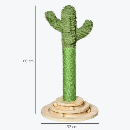 Griffoir Chat Cactus Pin Sisal Soin Griffes Protection Meubles 32x32x60cm Vert - ComfortXL Outdoor Living - Image 5