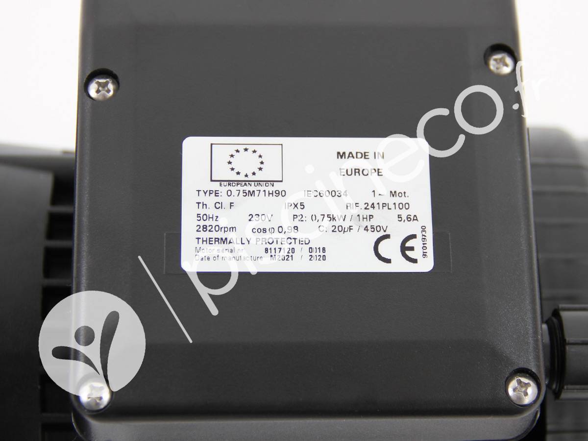 Moteur pour pompes Ultraflow, Whisperflow, La Sta-Rite et Superflo 1 CV Mono - Pentair - Image 4