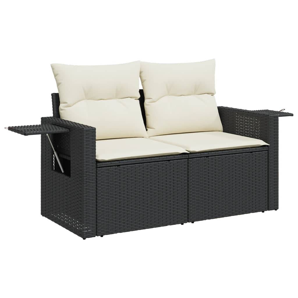 Vidaxl - Salon de jardin 6 pcs avec coussins noir résine tressée vidaXL 3224446 - Image 6