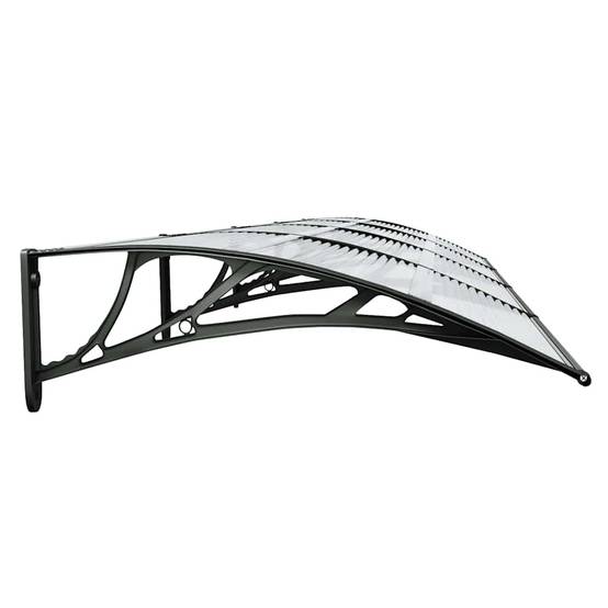 Très Grande Marquise de Porte 4m Polycarbonate Transparent Abri pour Façade Noir 400x75 cm – ComfortXL Outdoor Living - Image 5