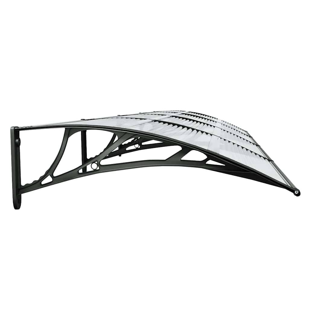 Très Grande Marquise de Porte 4m Polycarbonate Transparent Abri pour Façade Noir 400x75 cm – ComfortXL Outdoor Living - Image 5