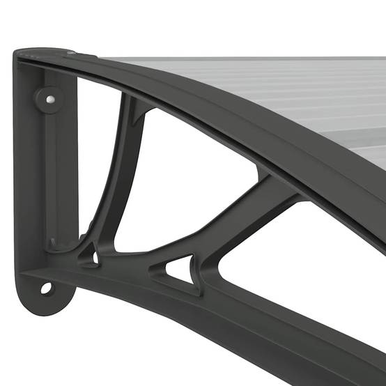 Très Grande Marquise de Porte 4m Polycarbonate Transparent Abri pour Façade Noir 400x75 cm – ComfortXL Outdoor Living - Image 6