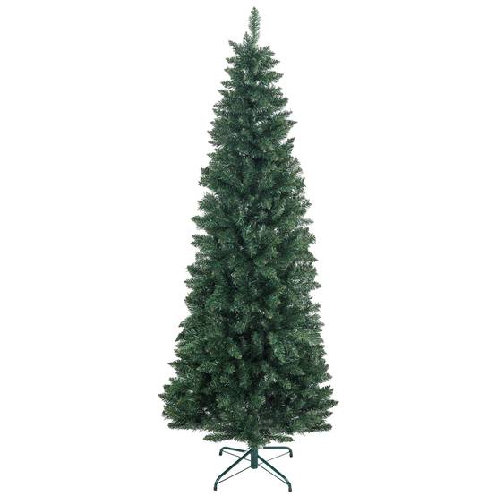 Sapin de Noël artificiel de 210 cm avec 687 branches, design haut et étroit avec base pliable, vert - Image 1