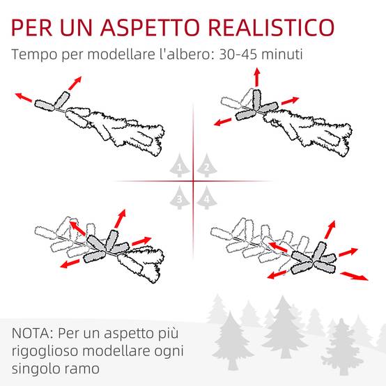 Sapin de Noël artificiel de 210 cm avec 687 branches, design haut et étroit avec base pliable, vert - Image 9