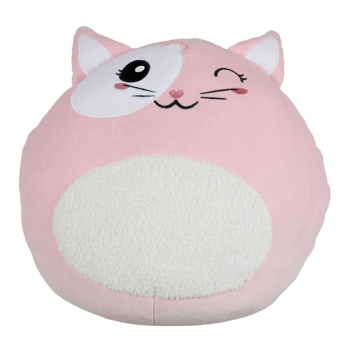 The Concept Factory - Peluche Enfant Chat "Kawaii" 42cm Rose - Image 1