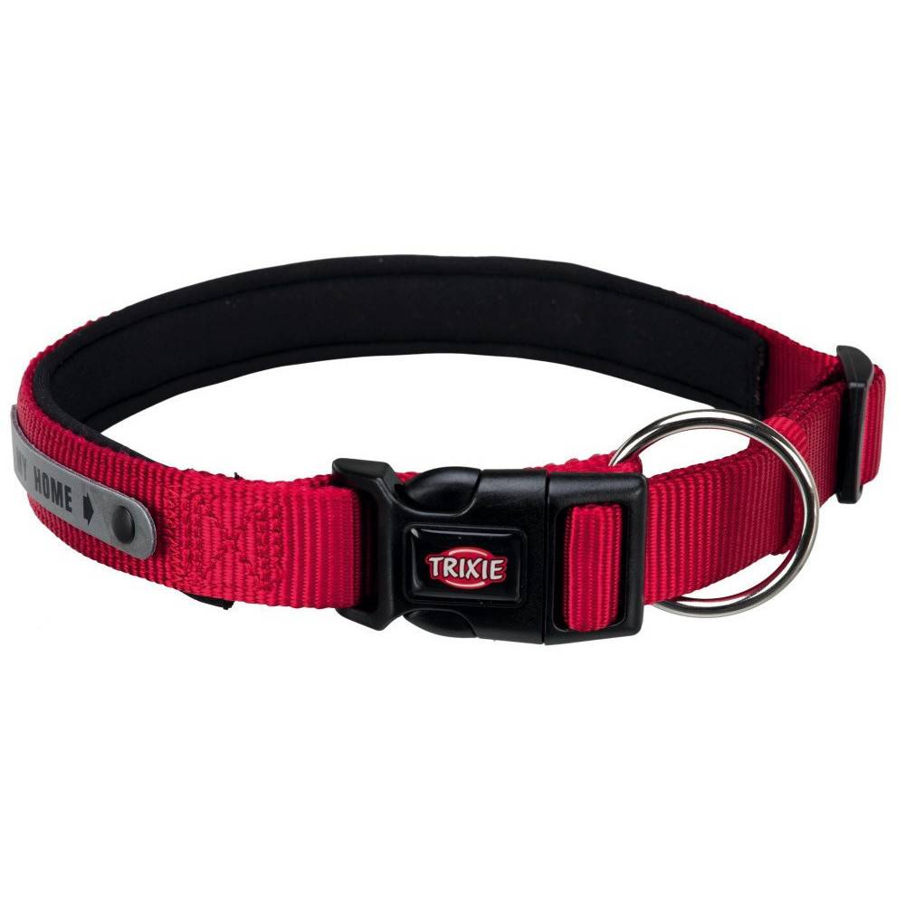 Trixie - Trixie - Collier 45-50 cm rouge  néoprène et bande adresse pour chien - Image 1