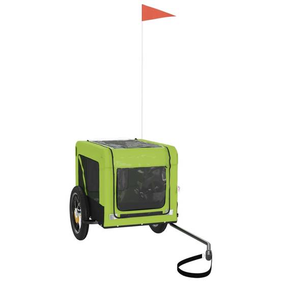 Remorque de vélo pour animaux fer et tissu Oxford vert et noir 120 x 54.5 x 53 cm, Poids:6.7kg - PANGIVO - Image 4