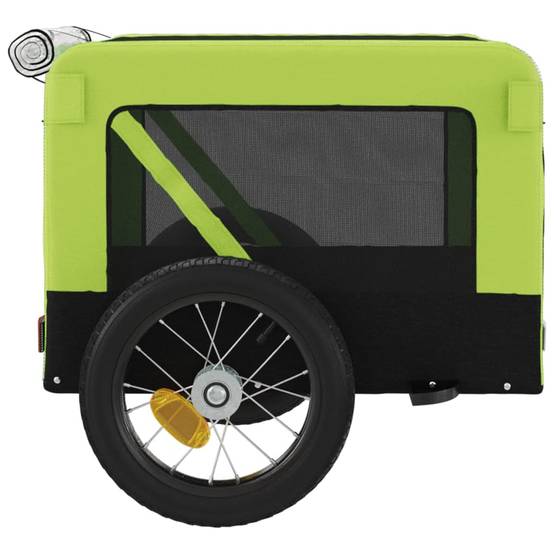 Remorque de vélo pour animaux fer et tissu Oxford vert et noir 120 x 54.5 x 53 cm, Poids:6.7kg - PANGIVO - Image 8