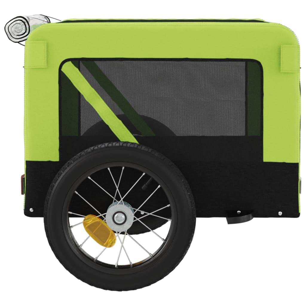 Remorque de vélo pour animaux fer et tissu Oxford vert et noir 120 x 54.5 x 53 cm, Poids:6.7kg - PANGIVO - Image 8