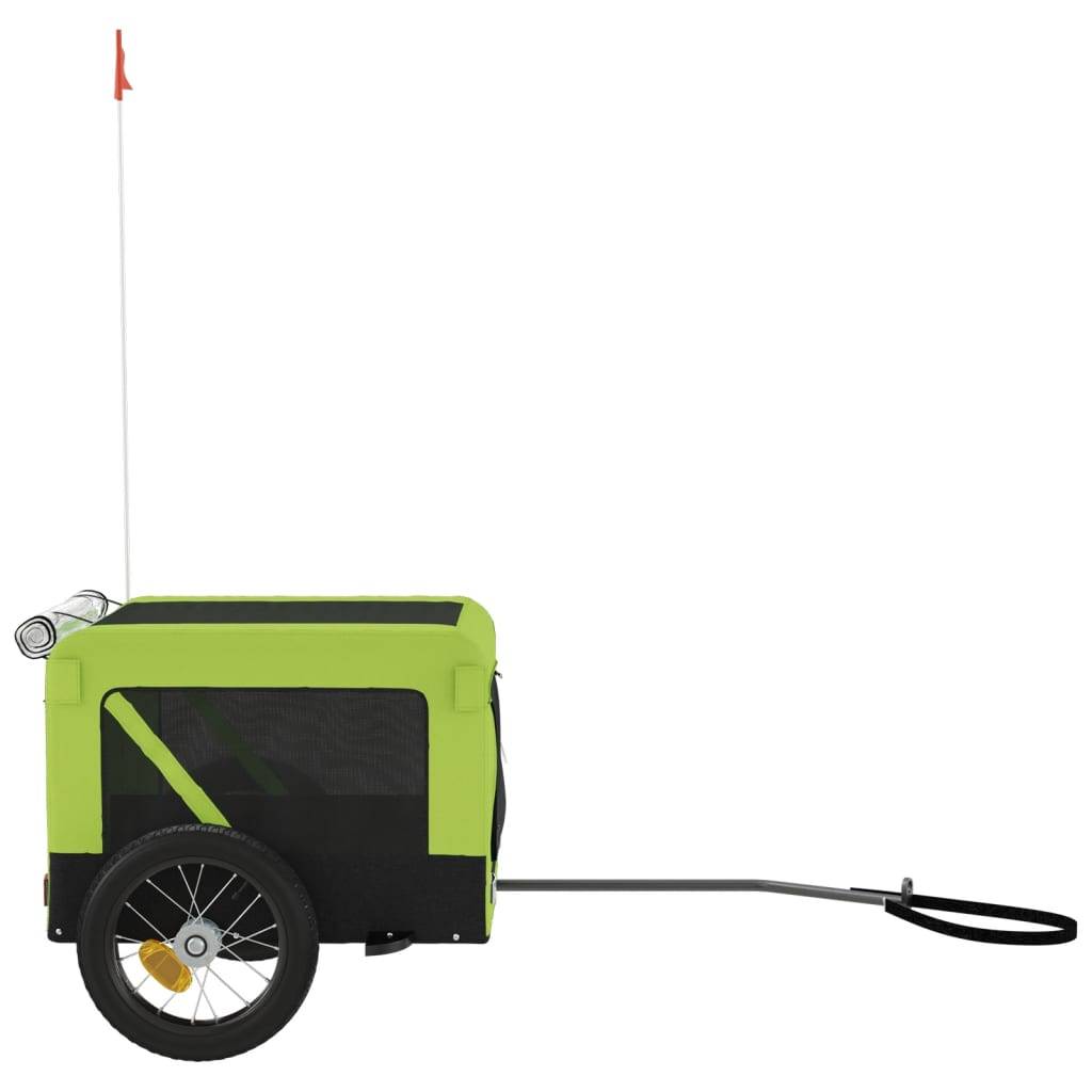 Remorque de vélo pour animaux fer et tissu Oxford vert et noir 120 x 54.5 x 53 cm, Poids:6.7kg - PANGIVO - Image 7